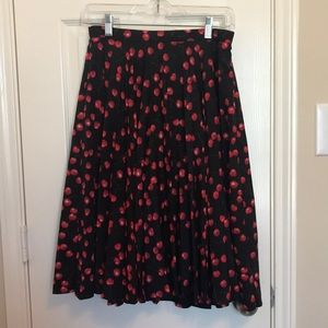 J. Crew Olympia Cherry Pleated Skirt